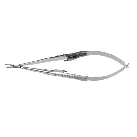 Castroviejo Needle Holder, Delicate, Curved with Lock