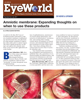 Update on amniotic membrane - EyeWorld 2017